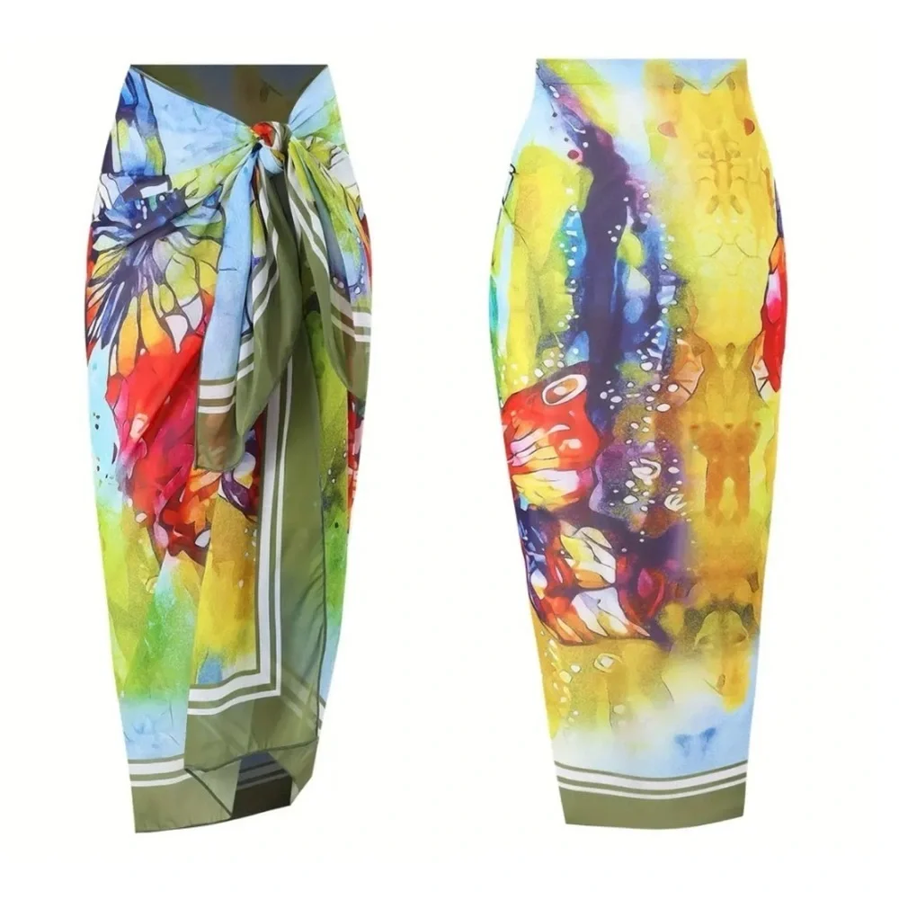 One Piece Swimsuit with Coordinating Wrap Sarong Coverup NWT - Picture 9 of 15